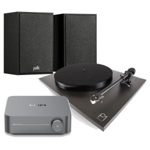 Paket - Vinyl & Streaming: WiiM Amp, Rega P1 Plus + Polk MXT15