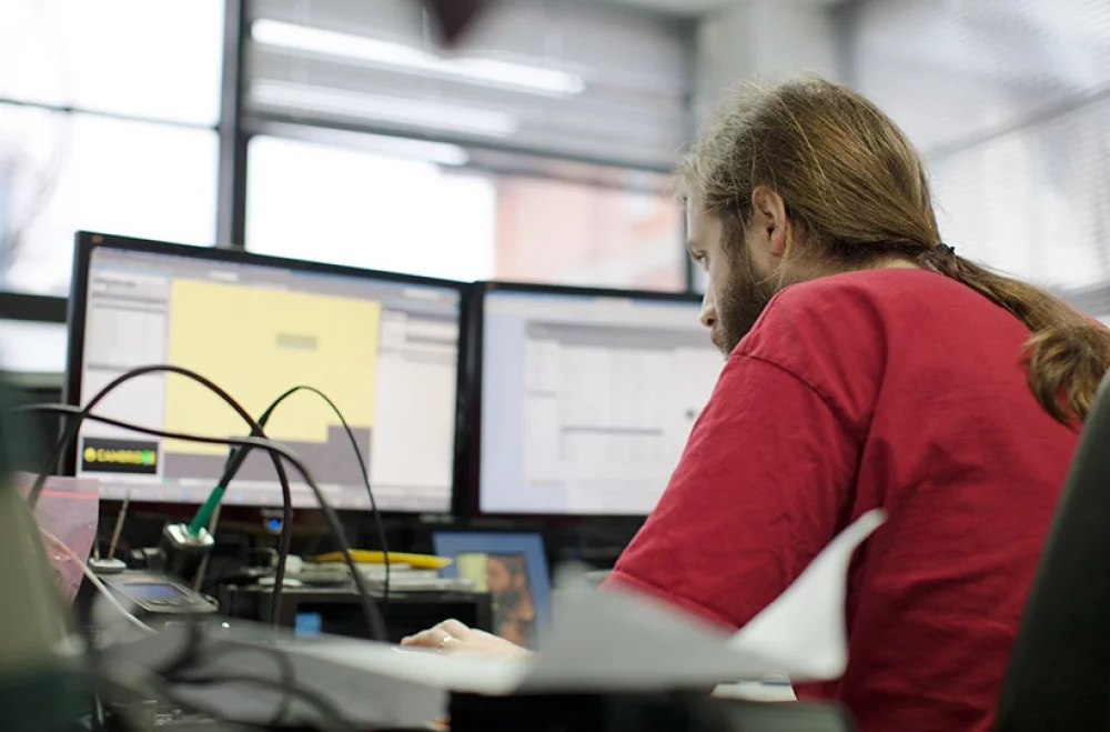Engineer working on Cambridge Audio product