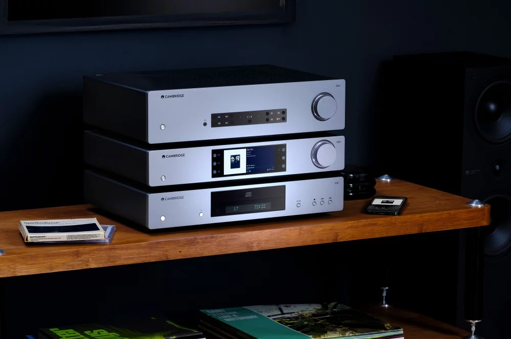 CX stack on an hi-fi rack, including the CXN100 Network Player, CXC and CXA81